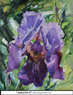 Joyful Iris-2, Dye on Silk